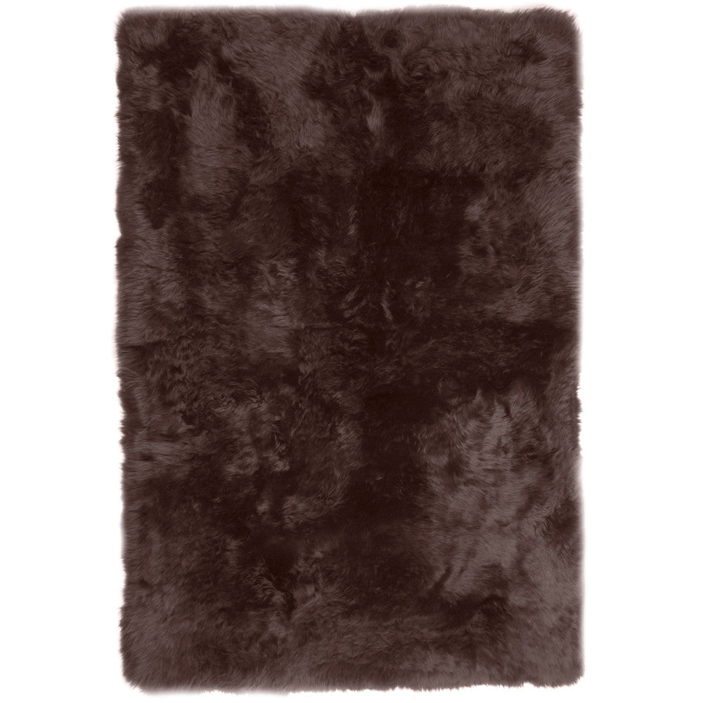 Rugs - Chocolate Brown Straight-Edge Premium Sheepskin Rug - In 4 Sizes