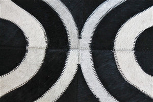 Rugs - Droplet Patterned Hide Rug - Black & Cream