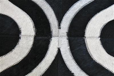 Droplet Patterned Hide Rug - Black & Cream - Scenario Home