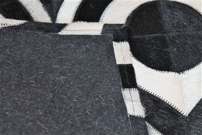 Droplet Patterned Hide Rug - Black & Cream - Scenario Home