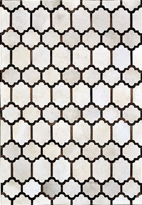 Rugs - Global Geometric Hide Rug - Cream & Brown