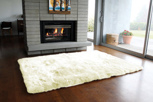 Rugs - Ivory Straight-Edge Premium Sheepskin Rug - In 4 Sizes