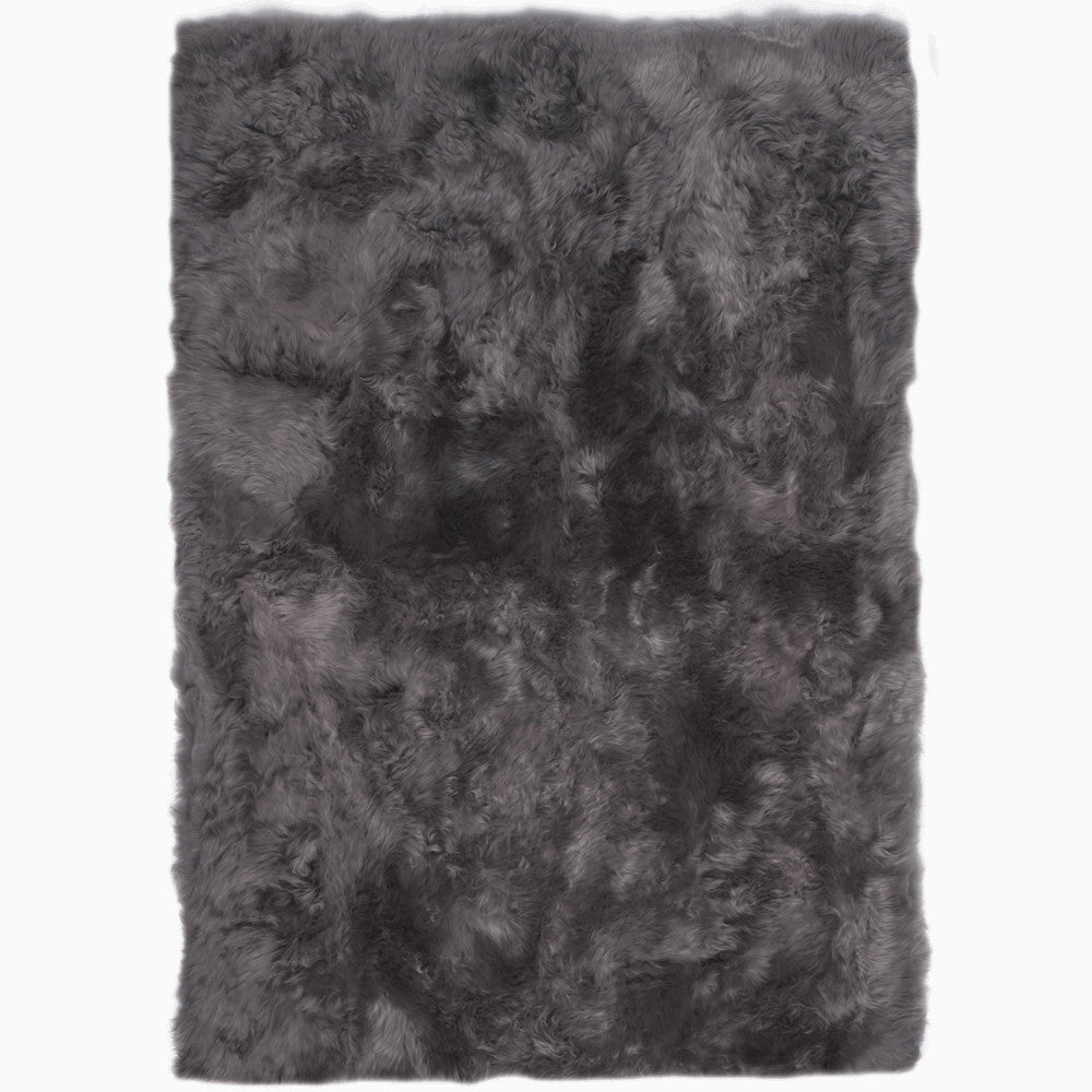Rugs - Steel Grey Straight-Edge Premium Sheepskin Rug - In 4 Sizes