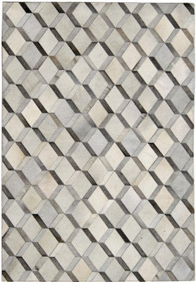 Rugs - Trellis Hide Rug - Grey & Cream