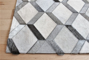 Rugs - Trellis Hide Rug - Grey & Cream