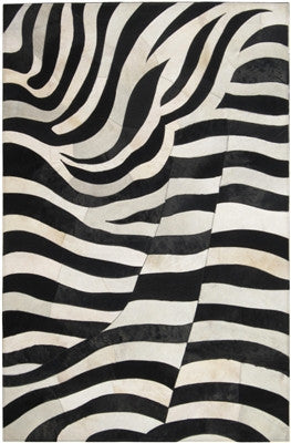 Rugs - Zebra Stipe Hide Rug - Black & Cream