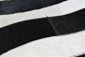 Rugs - Zebra Stipe Hide Rug - Black & Cream