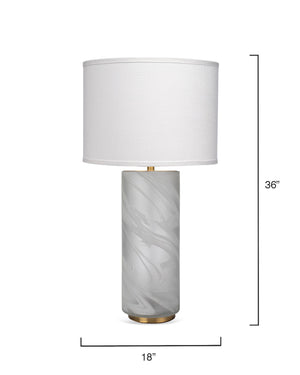 Large Swirl Pattern Glass Table Lamp with Large Drum Shade