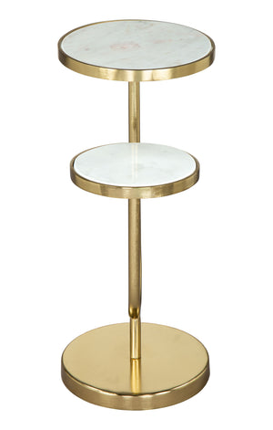 Marc Side Table White & Gold