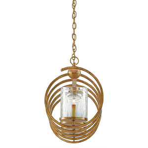 Currey and Company Spiral Linear Chandelier – Distressed Gold Leaf