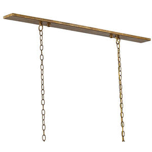 Currey and Company Spiral Linear Chandelier – Distressed Gold Leaf