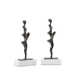 Small Statue Set of 2 - Bronze Finish | Spiral Collection | Villa & House