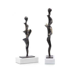 Small Statue Set of 2 - Bronze Finish | Spiral Collection | Villa & House