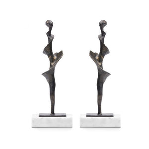 Large Statue Set of 2 - Bronze Finish | Spiral Collection | Villa & House