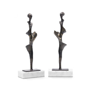 Large Statue Set of 2 - Bronze Finish | Spiral Collection | Villa & House