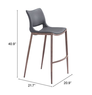 Ace Bar Chair (Set of 2) Dark Gray & Walnut