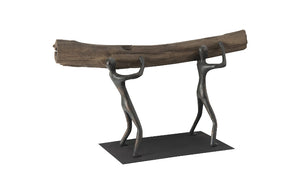 Atlas Tabletop Sculpture, Log Lift, With Base