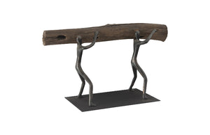 Atlas Tabletop Sculpture, Log Lift, With Base