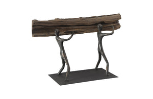 Atlas Tabletop Sculpture, Log Lift, With Base