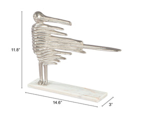 Streak Table Art Silver & White