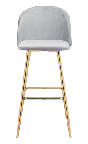 Cozy Bar Chair Gray & Gold