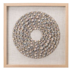 Bora Bora Framed Wall Art in Taupe Snail Shell