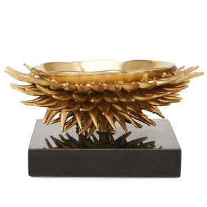 Polished Brass Sea Urchin Bowl on Granite Base | Urchin Collection | Villa & House