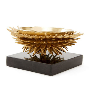 Polished Brass Sea Urchin Bowl on Granite Base | Urchin Collection | Villa & House
