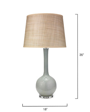 Bulb Vase Table Lamp with Large Open Cone Shade – Pale Blue