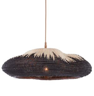 Currey and Company Comme Des Paniers Pendant - Khaki/Black