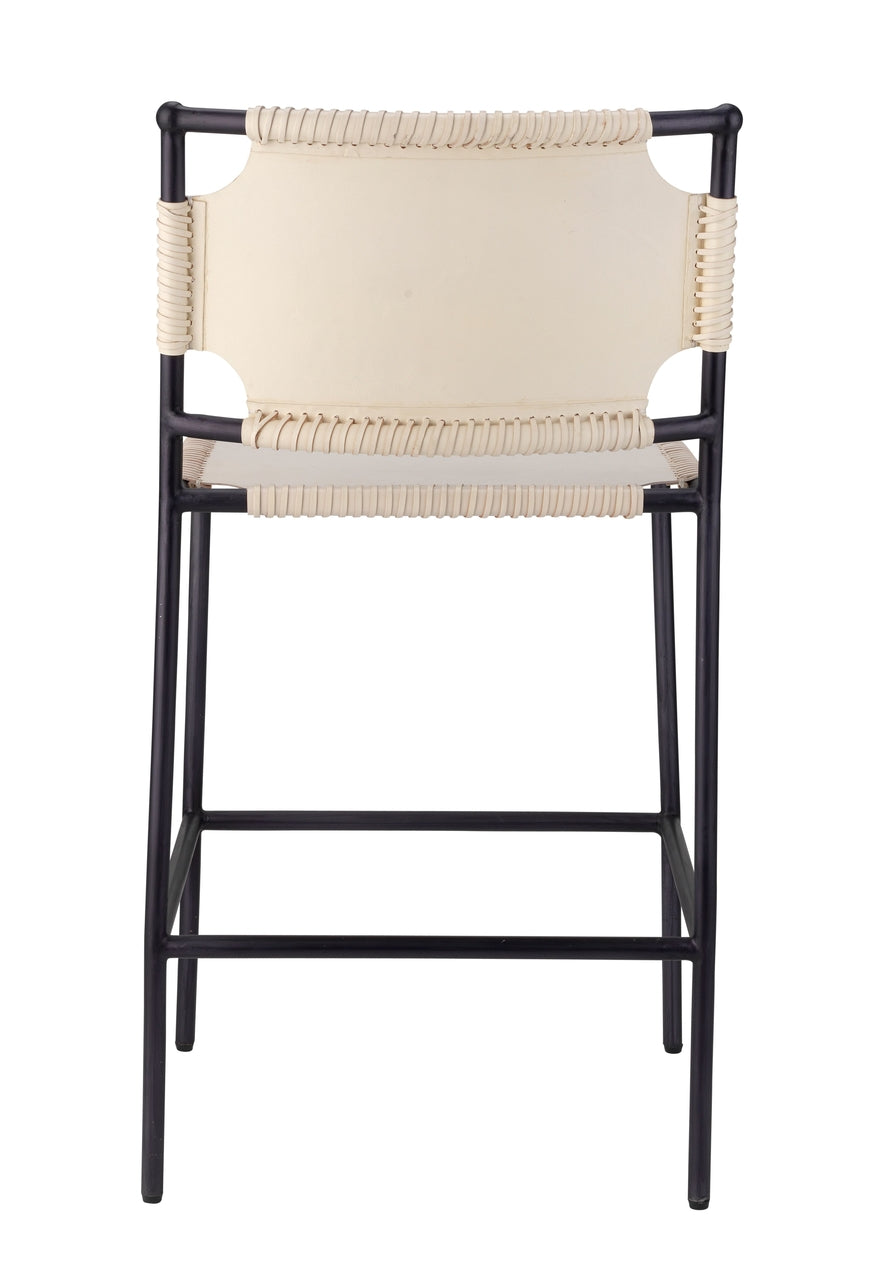 Asher Counter Stool - White Leather