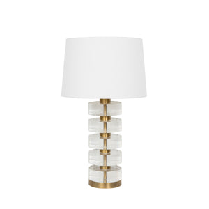 Acrylic and Brushed Brass Stack Lamp
