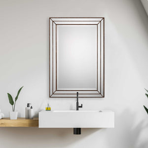 Grooved Framing Strips Mirror - Iron