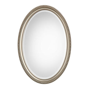 Elegant Beaded Oval Mirror - Polystyrene