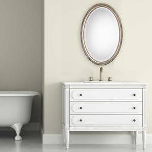 Elegant Beaded Oval Mirror - Polystyrene