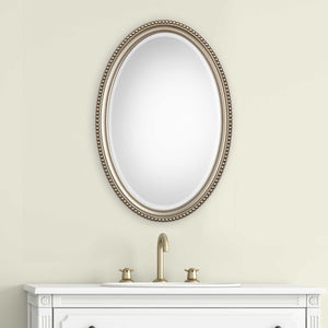Elegant Beaded Oval Mirror - Polystyrene
