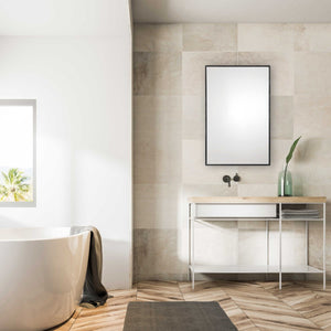 Plain Mirror - Metal and Wood