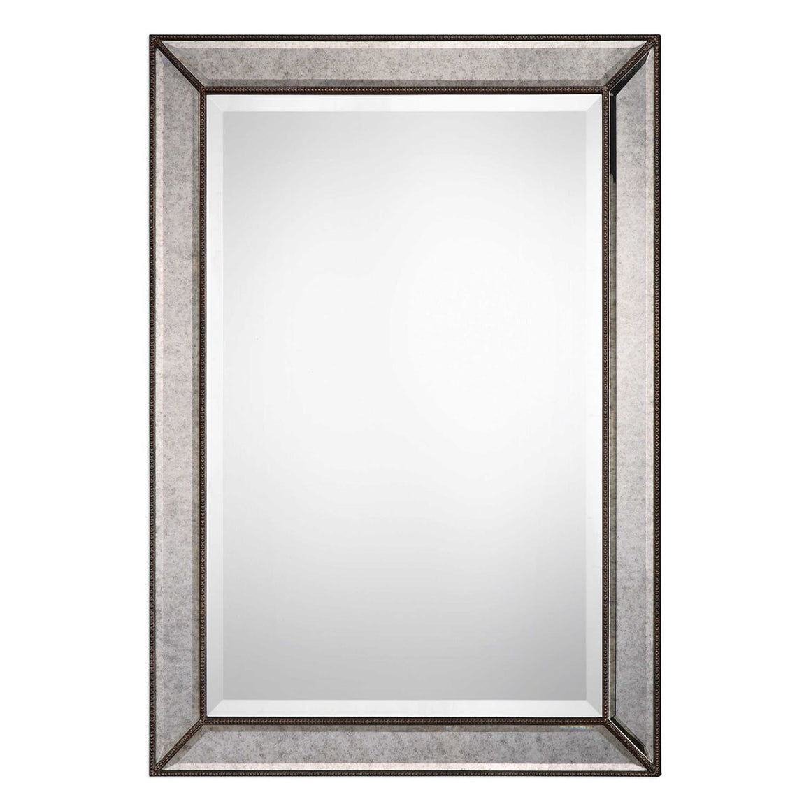 Beveled Antique Mirror - Wood