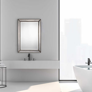 Beveled Antique Mirror - Wood