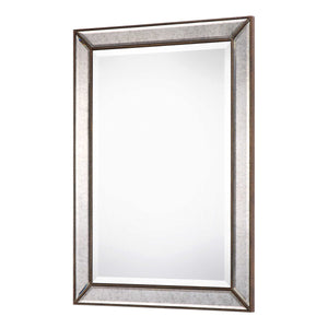 Beveled Antique Mirror - Wood