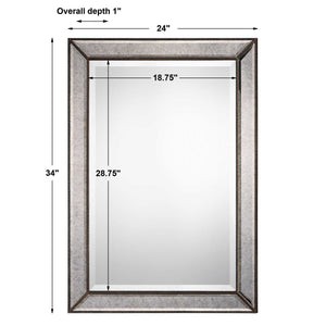 Beveled Antique Mirror - Wood