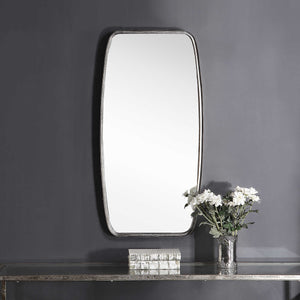 Metal Bank with Rounded Corners Mirror - Iron