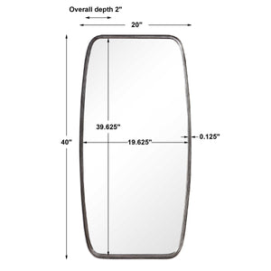 Metal Bank with Rounded Corners Mirror - Iron