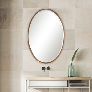 Oval Frame in Gold Leaf Mirror - Iron
