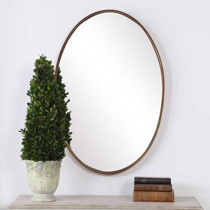 Oval Frame in Gold Leaf Mirror - Iron