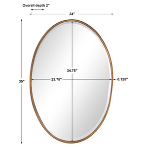 Oval Frame in Gold Leaf Mirror - Iron