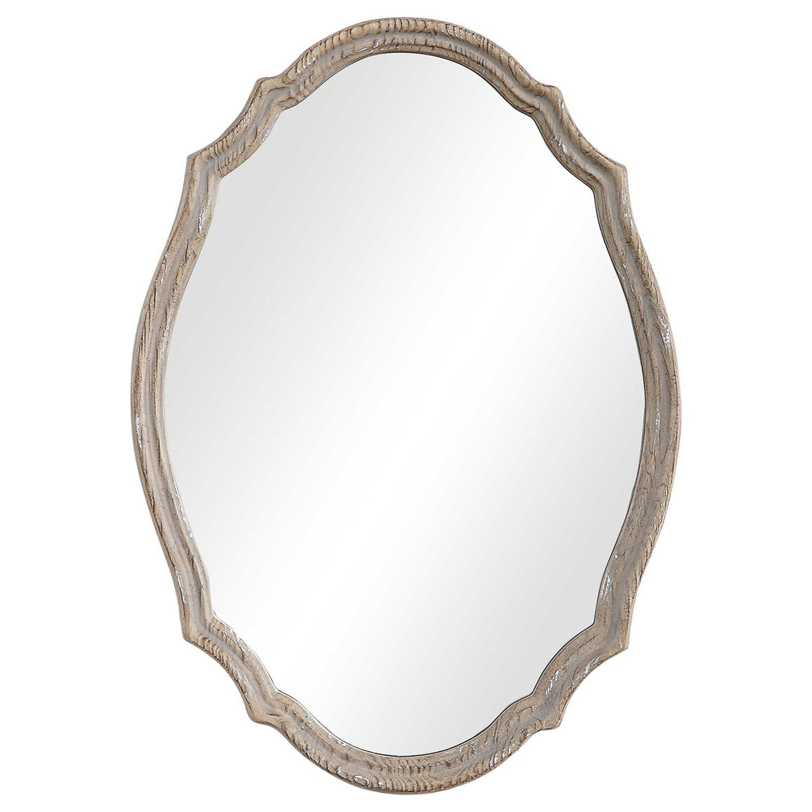 Mirror - Light Ivory in Natural Wood