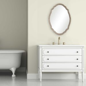 Mirror - Light Ivory in Natural Wood