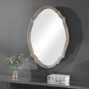 Mirror - Light Ivory in Natural Wood