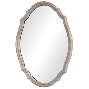 Mirror - Light Ivory in Natural Wood